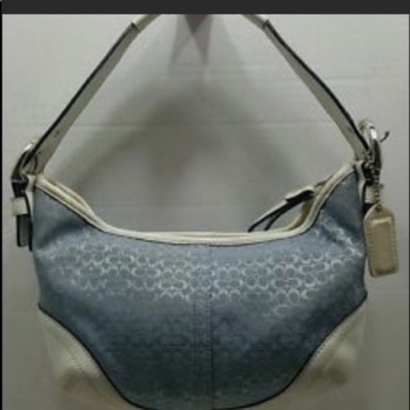 COPY - Coach baby blue logo canvas Bag - Picture 2 of 8